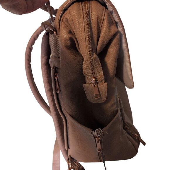 Clevermade Lily Blush Diaper Backpack Rose Gold Hardware in Leather Lots Pockets - Picture 4 of 8